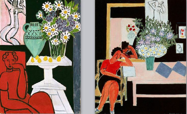 Henri Matisse. Les marquerites, 1939. Liseuse sur fond noir, 1939